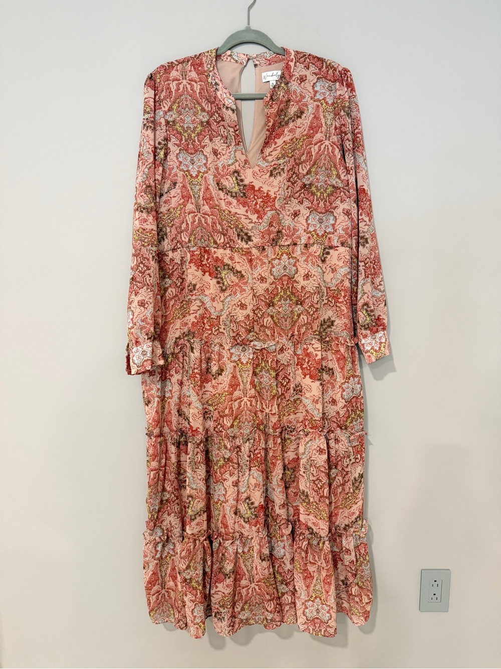 Wonderly Paisley Tiered Maxi Dress – Size XL